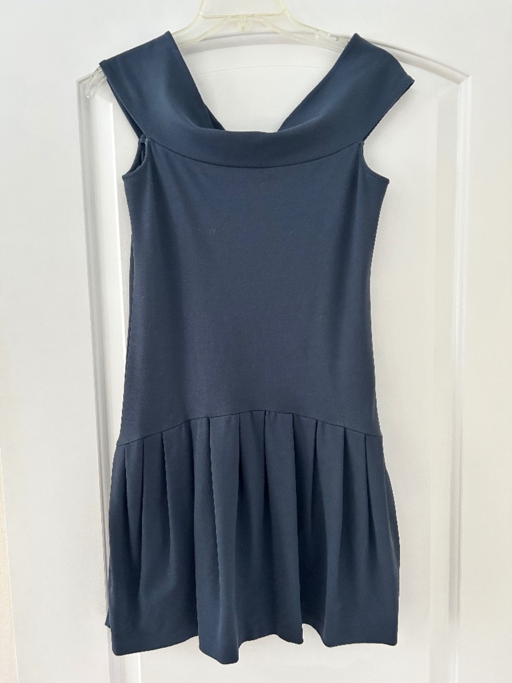 Valentino red label navy blue drop waist off shoulder dress
